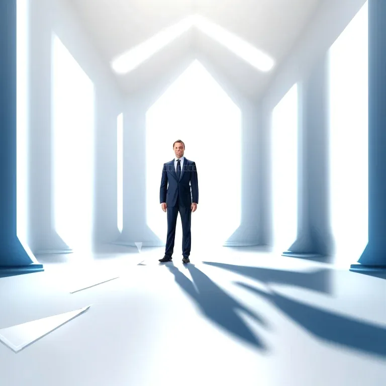 Illustration of a person ascending steps of growth